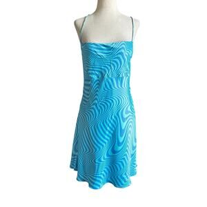 Zara Blue Lined Satin Mini Dress Women's Size XL | 5-30-3